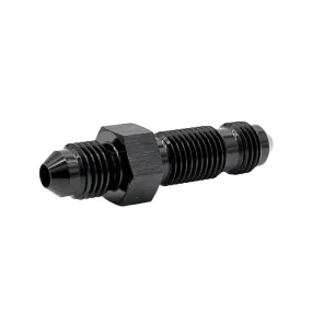 -20AN Straight Male AN Flare Bulkhead Adapter, Black Hard Anodized Aluminum