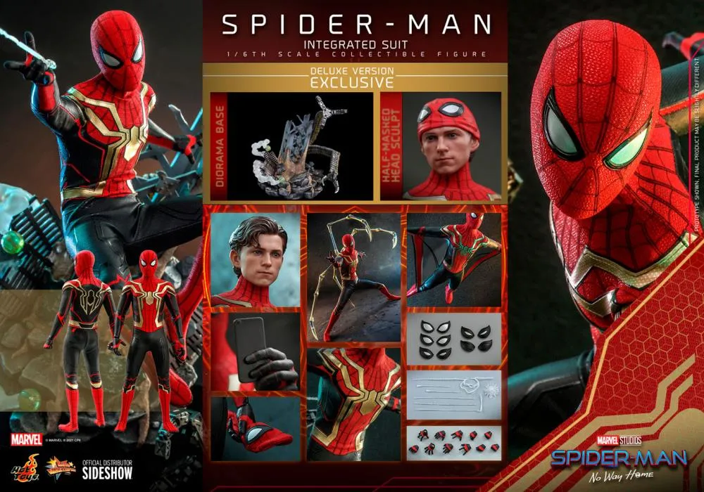 1:6 Marvel : Spider-Man No Way Home - Spider-Man Integrated Suit Deluxe Figure MMS624 Hot Toys