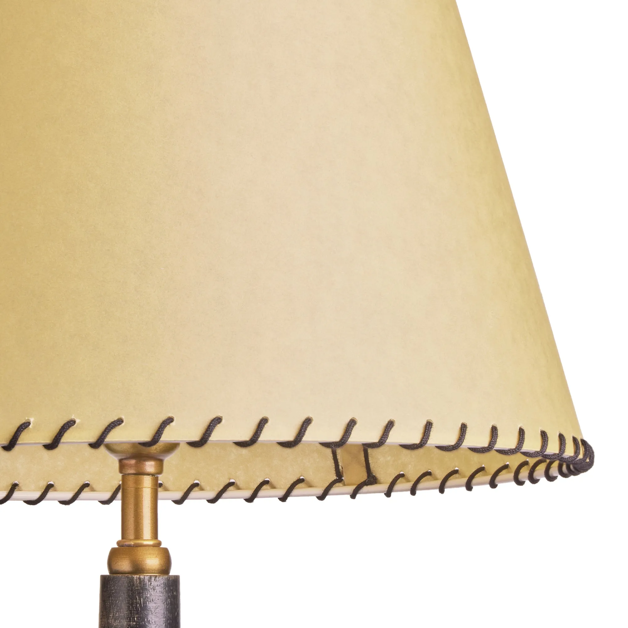 40cm Straight Empire shade in natural vellum with black stitching