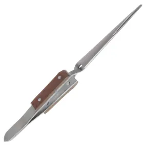 6.5 inch Blunt Serrated Clamp Tweezer - Fiber Grip