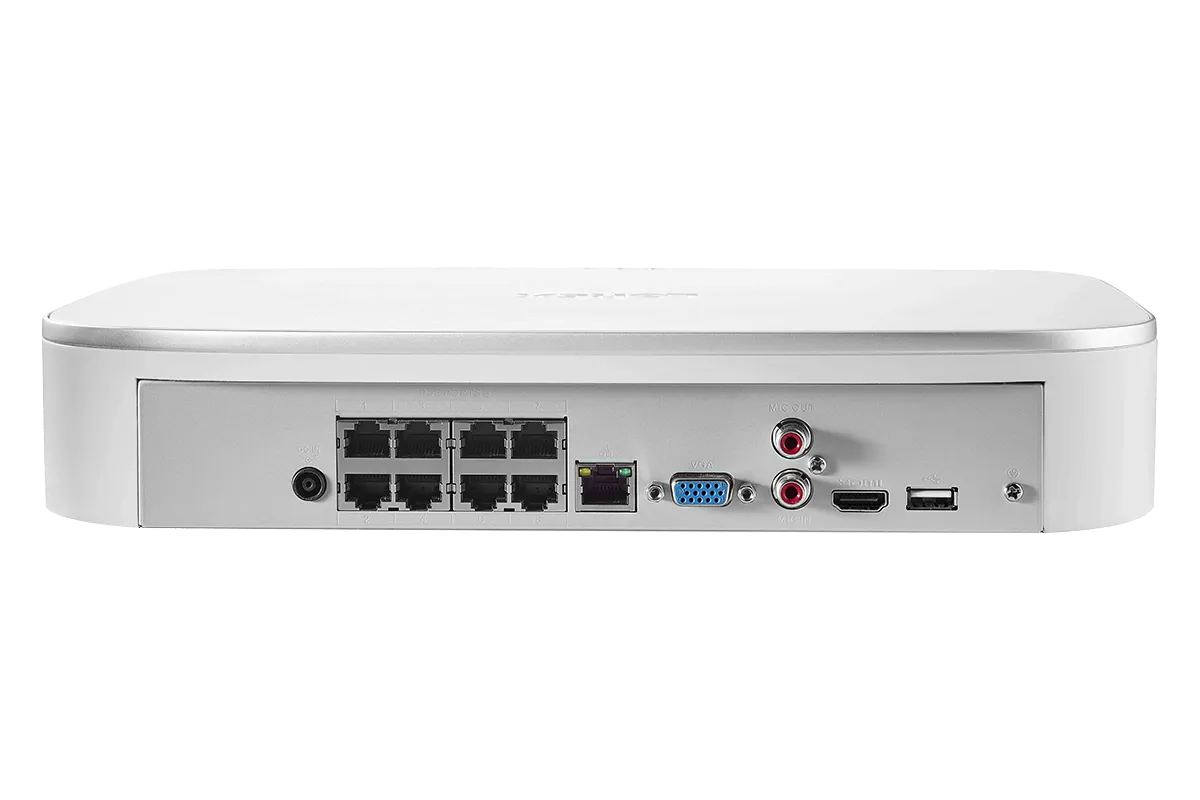 8-Channel NVR Fusion System with Four Smart Deterrence IP Dome Security Cameras and Two Indoor Wi-Fi Cameras