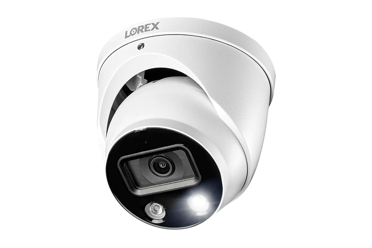 8-Channel NVR Fusion System with Four Smart Deterrence IP Dome Security Cameras and Two Indoor Wi-Fi Cameras