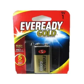 A522BP Energizer Eveready Gold Alkaline Battery, Size:  9 Volt