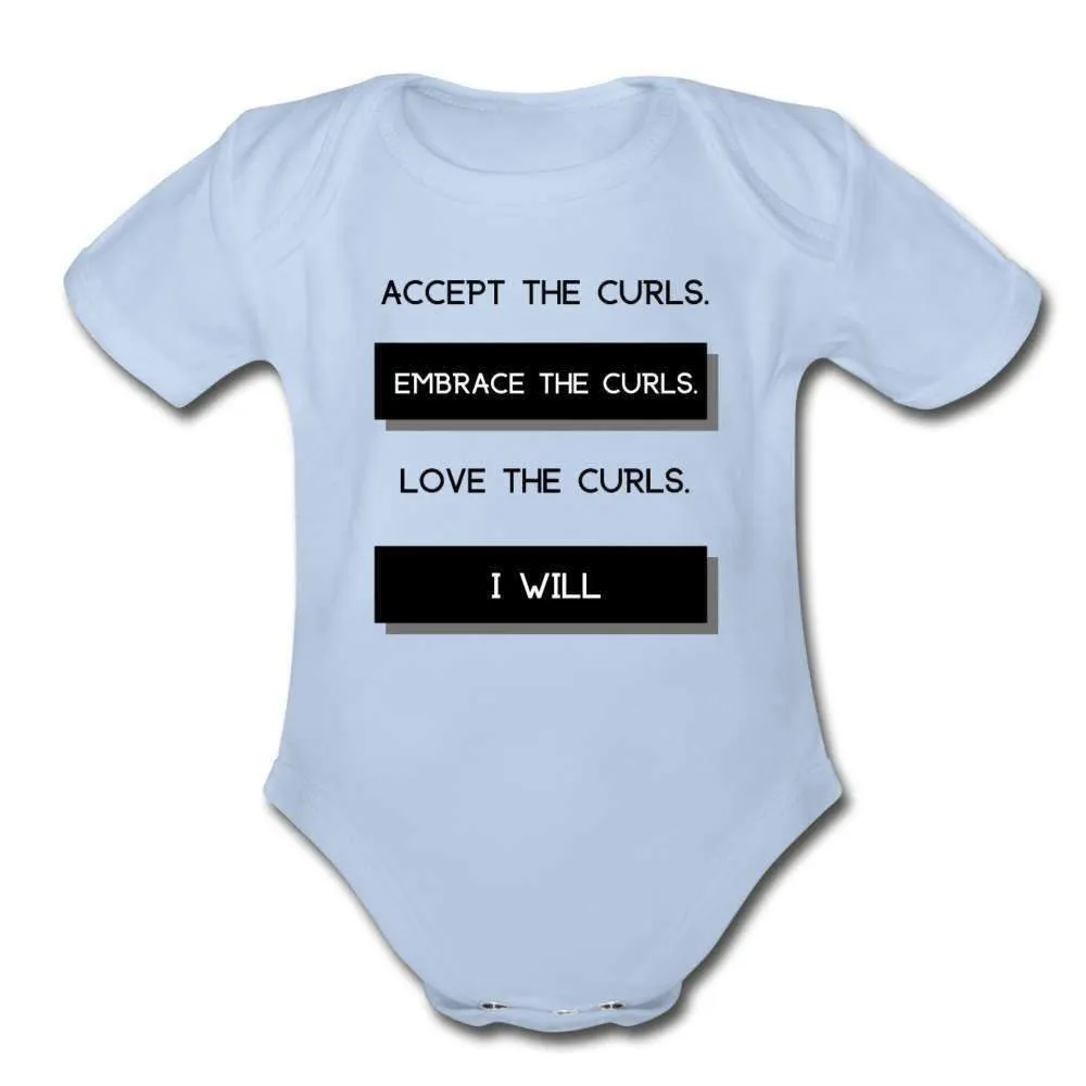 Accept The Curls Organic Girl Onesie (Black Print)