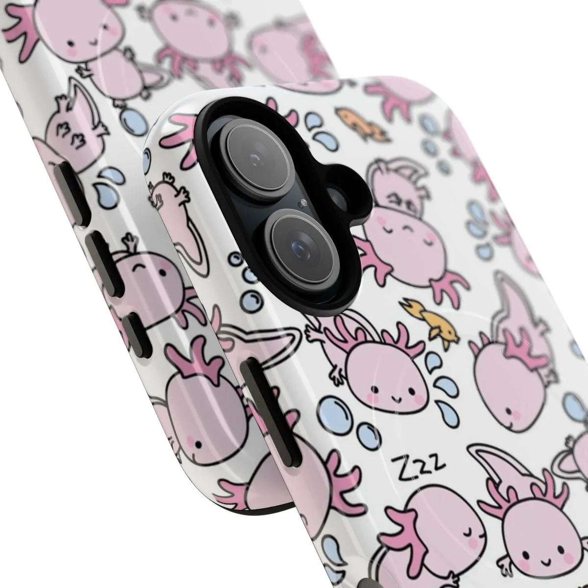 Adorable Axolotl-Themed Magnetic Tough Phone Case