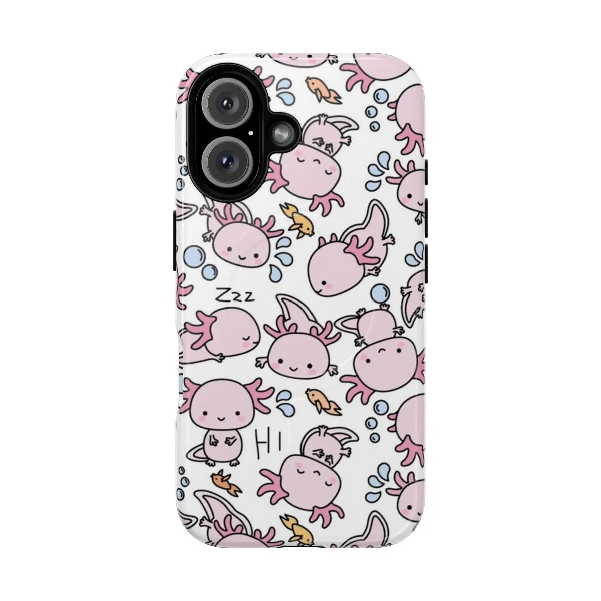 Adorable Axolotl-Themed Magnetic Tough Phone Case