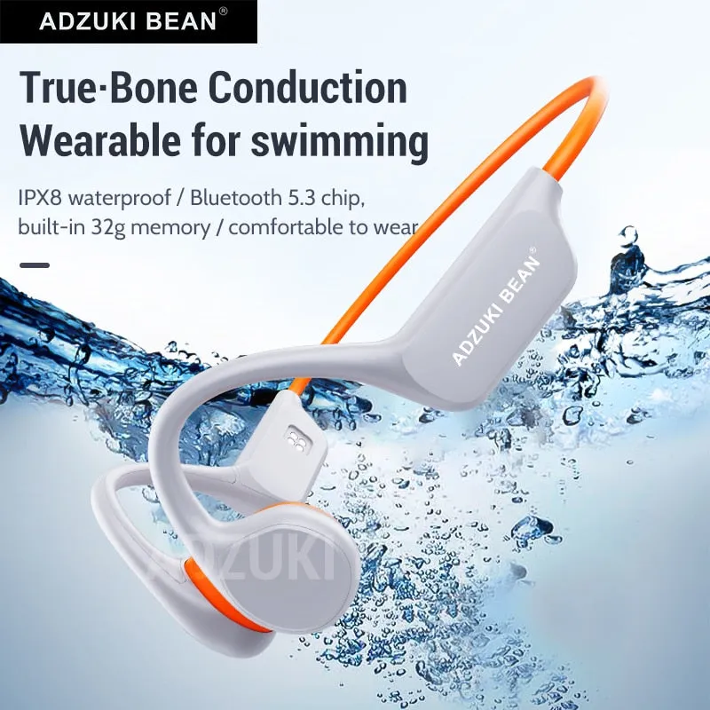 Adzuki Bean Bone Conduction Bluetooth Earphone X7 Wireless IPX8 Professional Swimming Headphones