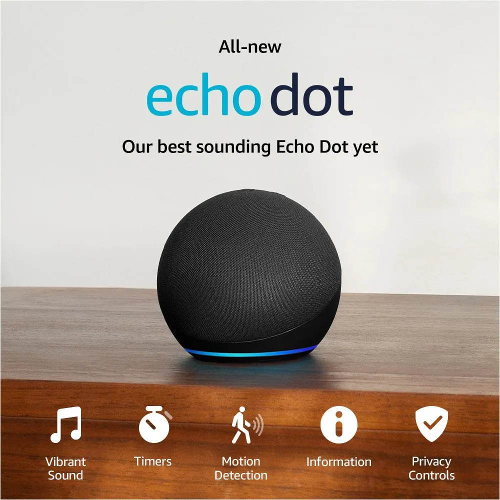 Amazon Echo Dot Smart Speaker & Alexa 5th Gen (Deep Sea Blue)