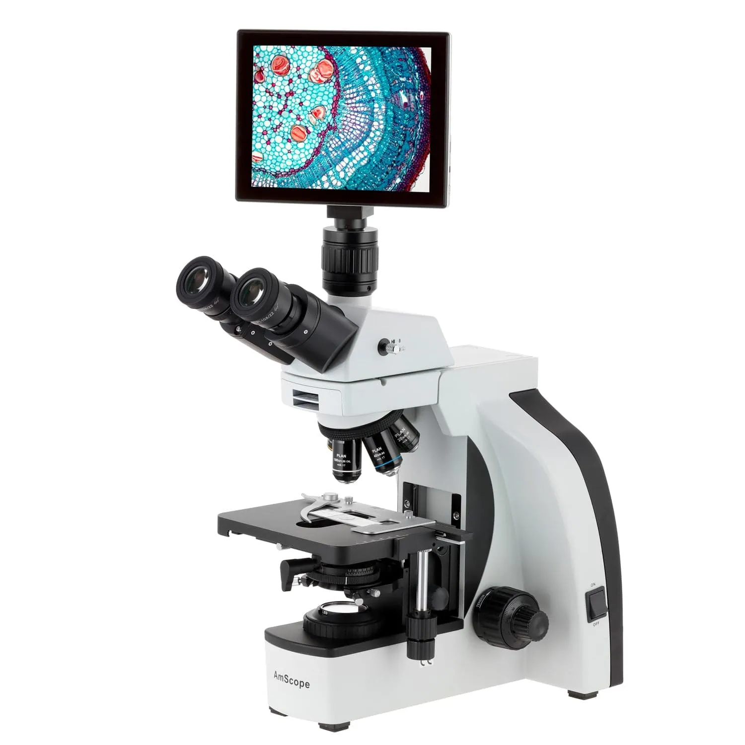 AmScope T800 Series High-Performance Biological Trinocular Compound Microscope with 9.7" Touchscreen Imaging System