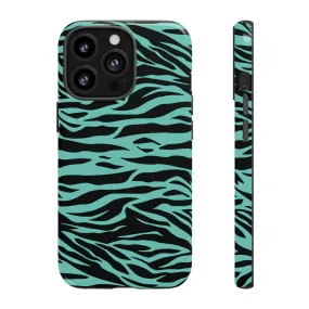 Aqua Cute Wild Tiger Print Pattern Tough Phone Case