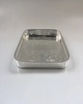 Arisu Classic Silver Plated Tray - Angie India Serverware