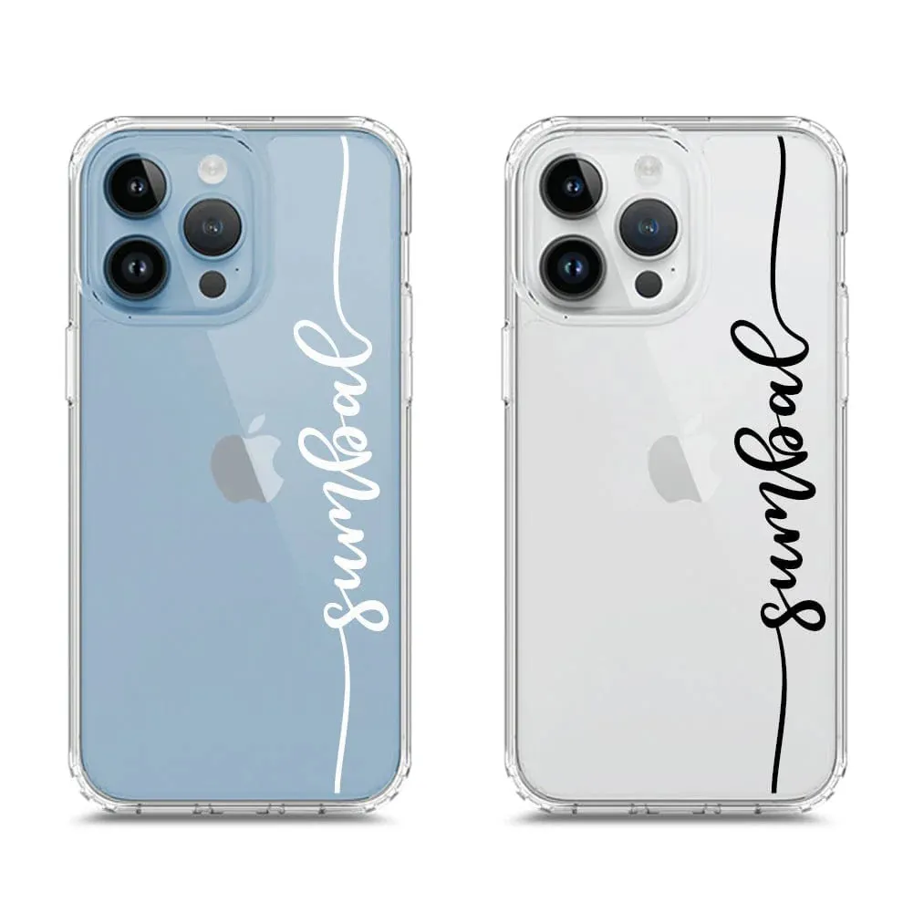 Available In All-Iphone Models Personalised Name Series - Clear Phone Case - Soft Silicon Borders