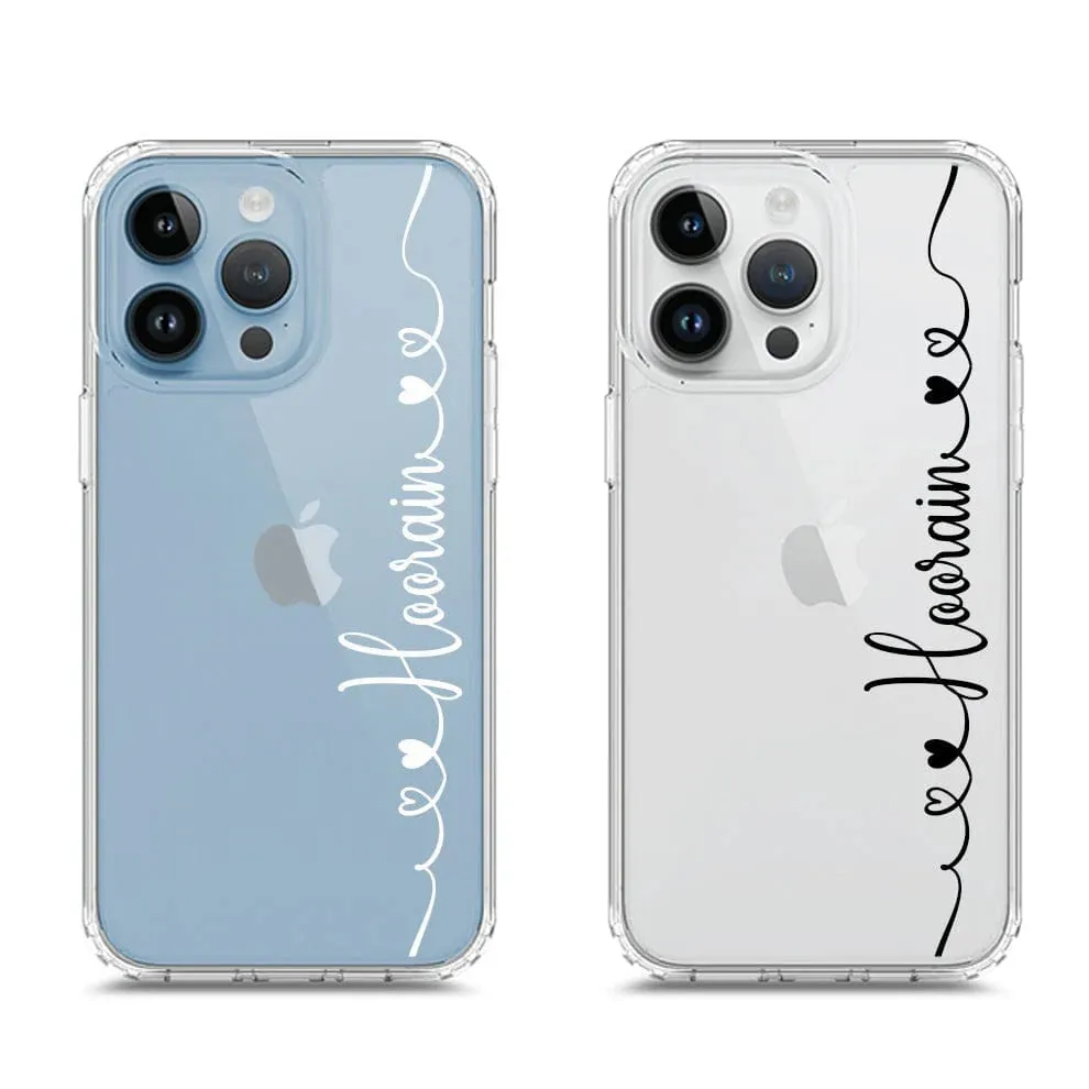 Available In All-Iphone Models Personalised Name Series - Clear Phone Case - Soft Silicon Borders