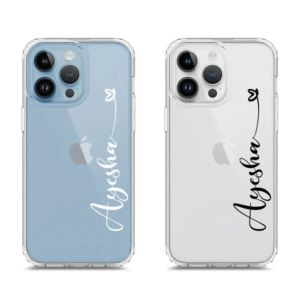 Available In All-Iphone Models Personalised Name Series - Clear Phone Case - Soft Silicon Borders