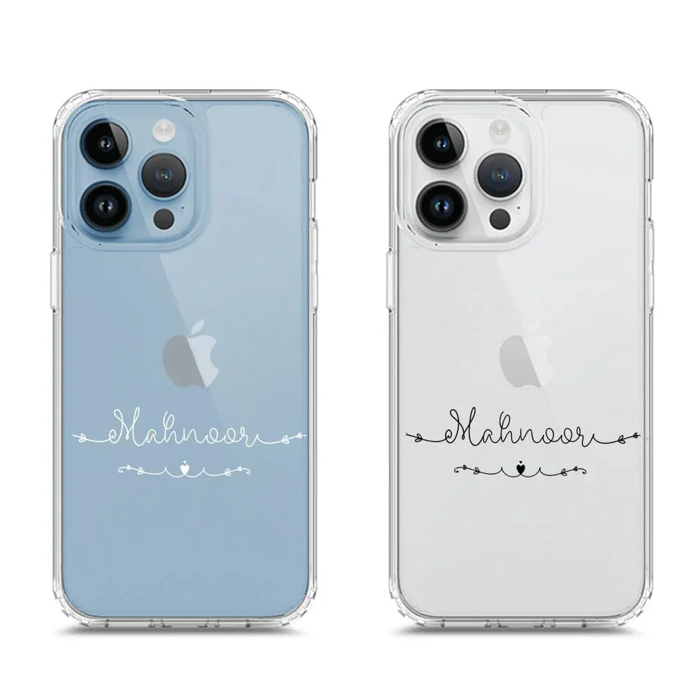 Available In All-Iphone Models Personalised Name Series - Clear Phone Case - Soft Silicon Borders