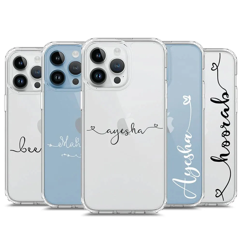 Available In All-Iphone Models Personalised Name Series - Clear Phone Case - Soft Silicon Borders