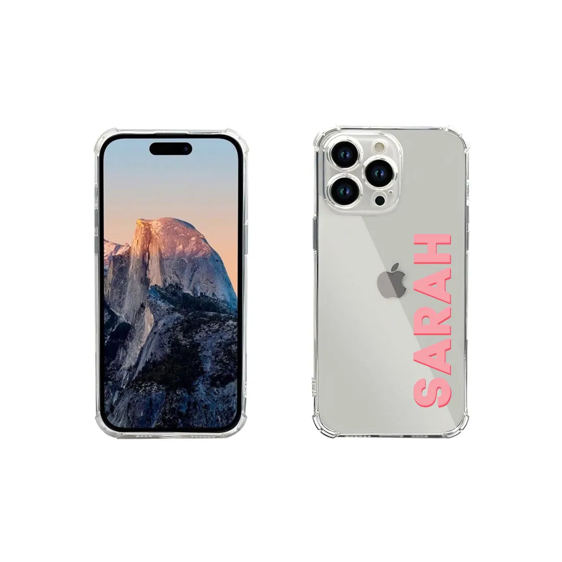 Back Cover for IPhone 13 pro with Name Transparent Cases with Camera Protection