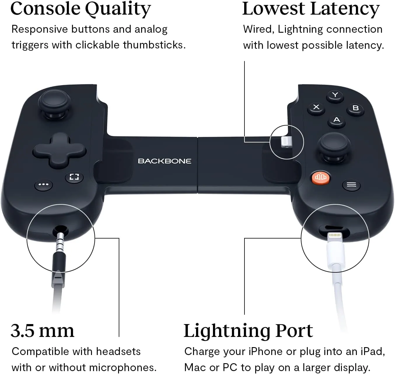 BACKBONE One Mobile Gaming Controller for Iphone (Lightning) - 1St Gen - Turn Your Iphone into a Gaming Console - Play Xbox, Playstation, Call of Duty, Roblox, Minecraft, Genshin Impact & More