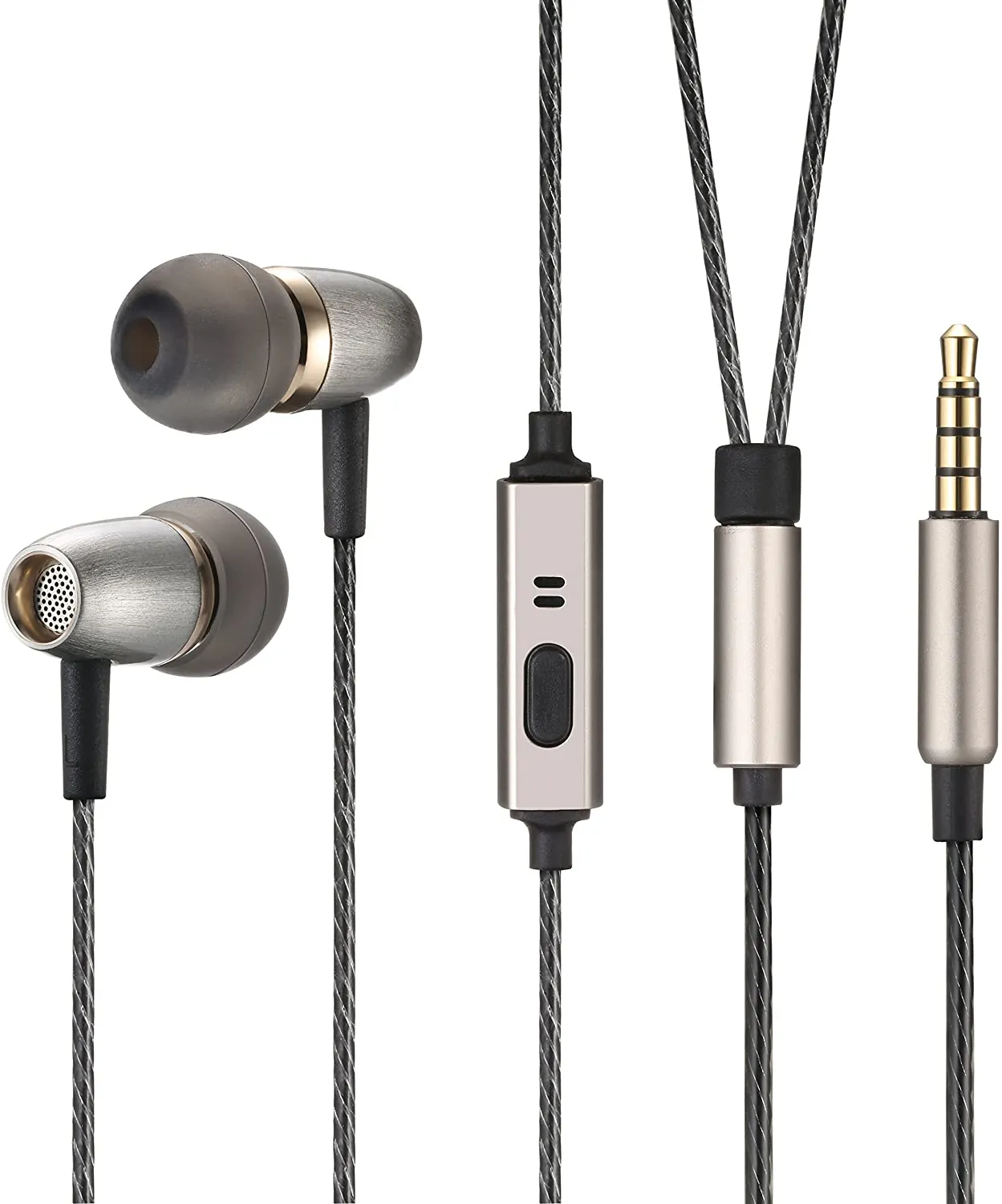 Betron AX3 in Ear Headphones Wired Earphones with Microphone Noise Isolating Earbuds Extra Bass Carry Case 3.5mm Jack S/M/L Ear Bud Tips