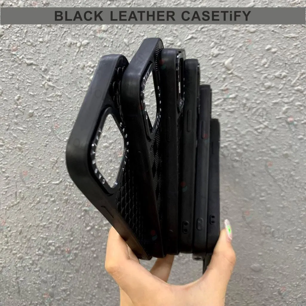 Black Leather Hard Case For Realme