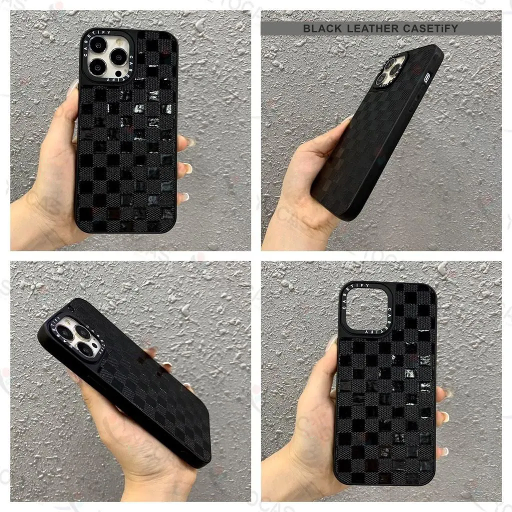 Black Leather Hard Case For Realme