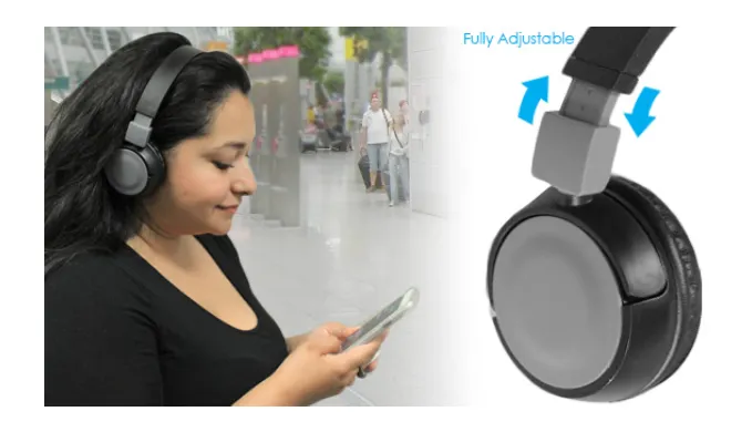 Bluetooth H3 Collapsible Wireless Headphones w/ Built-In Mic - Ships Same/Next Day!