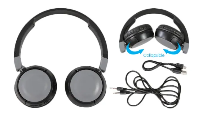 Bluetooth H3 Collapsible Wireless Headphones w/ Built-In Mic - Ships Same/Next Day!