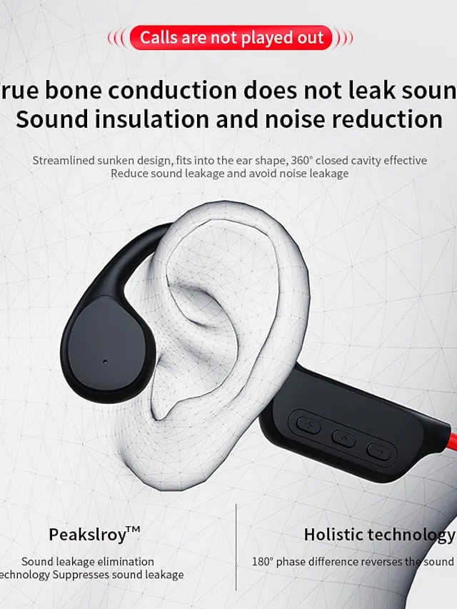 Bone Conduction Earphones Bluetooth Wireless IPX8 Waterproof MP3 Player Hifi Ear-hook Headphone With Mic & 32GB Memory Headset For Swimming