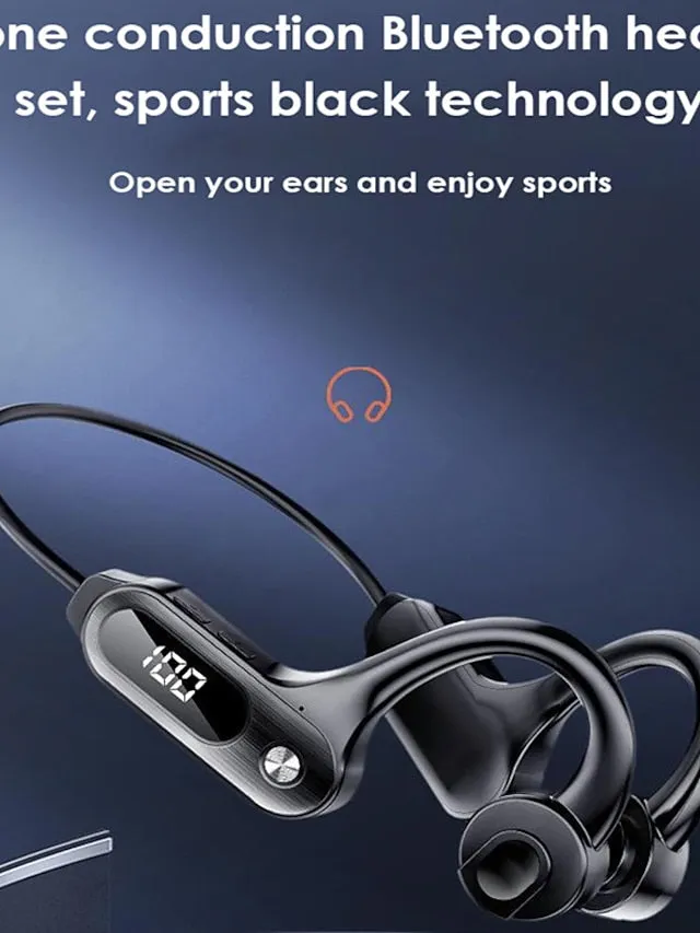 Bone Conduction Headphones Bluetooth 5.3 Wireless Ear Hook Headset IPX5 Waterproof Sport Earphones Lightweight Earbuds With Mic