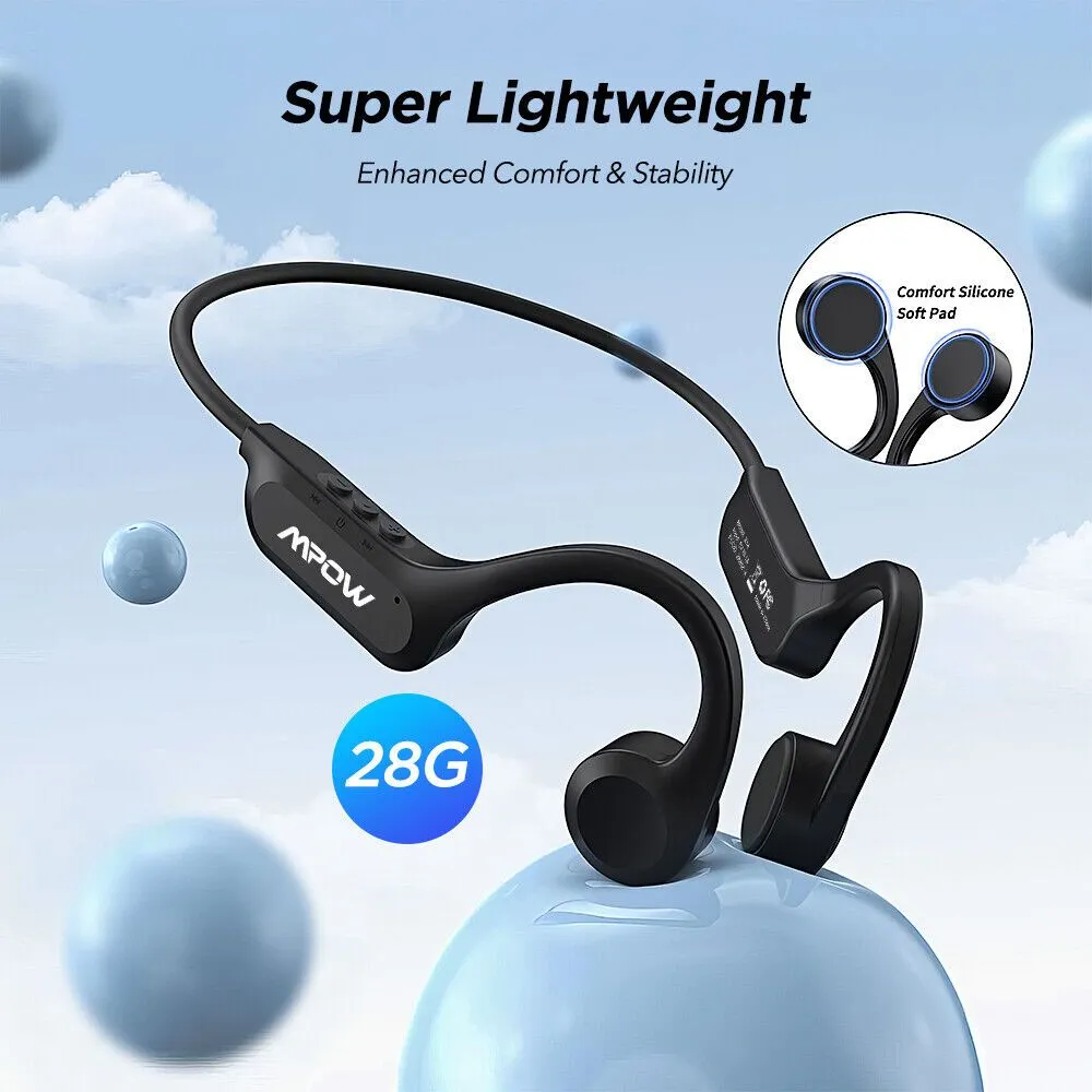 Bone Conduction Headphones, Open-Ear Wireless Revolution with Enhanced Audio, Noise-Cancelling Mic, Seamless Pairing, Comfort Fit for Sports Enthusiasts - Ideal for Running, Cycling, and Hiking Adventures