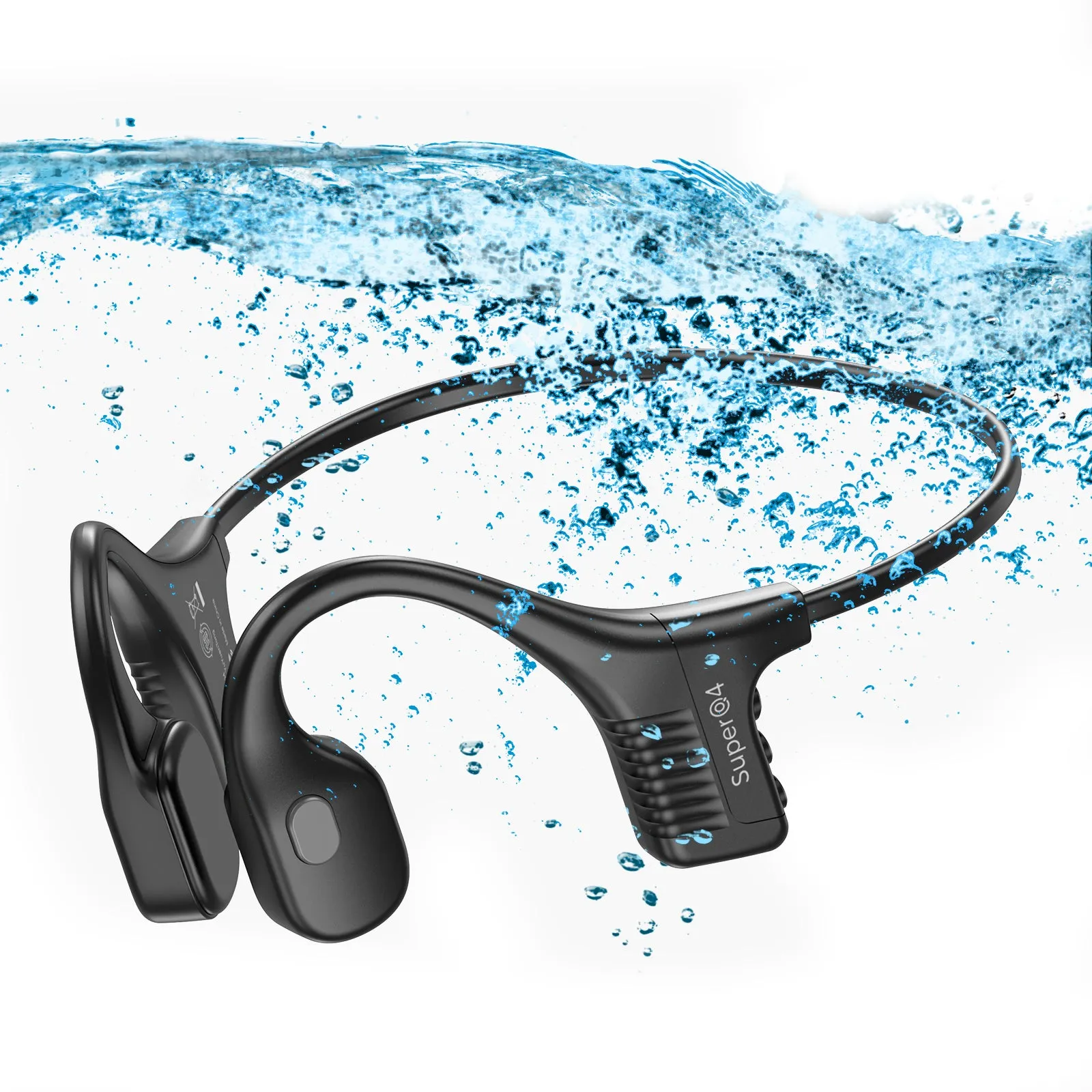 Bone Conduction Headphones - Swimming Headphone Underwater Wireless Earphones Open Ear Waterproof IPX8 Headset with Bluetooth 5.3, Built-in MP3 Player 32G Memory, 240mAh, 12Hrs Playtime