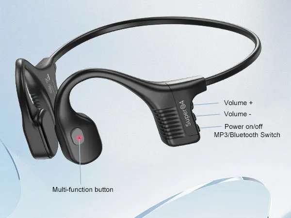 Bone Conduction Headphones - Swimming Headphone Underwater Wireless Earphones Open Ear Waterproof IPX8 Headset with Bluetooth 5.3, Built-in MP3 Player 32G Memory, 240mAh, 12Hrs Playtime