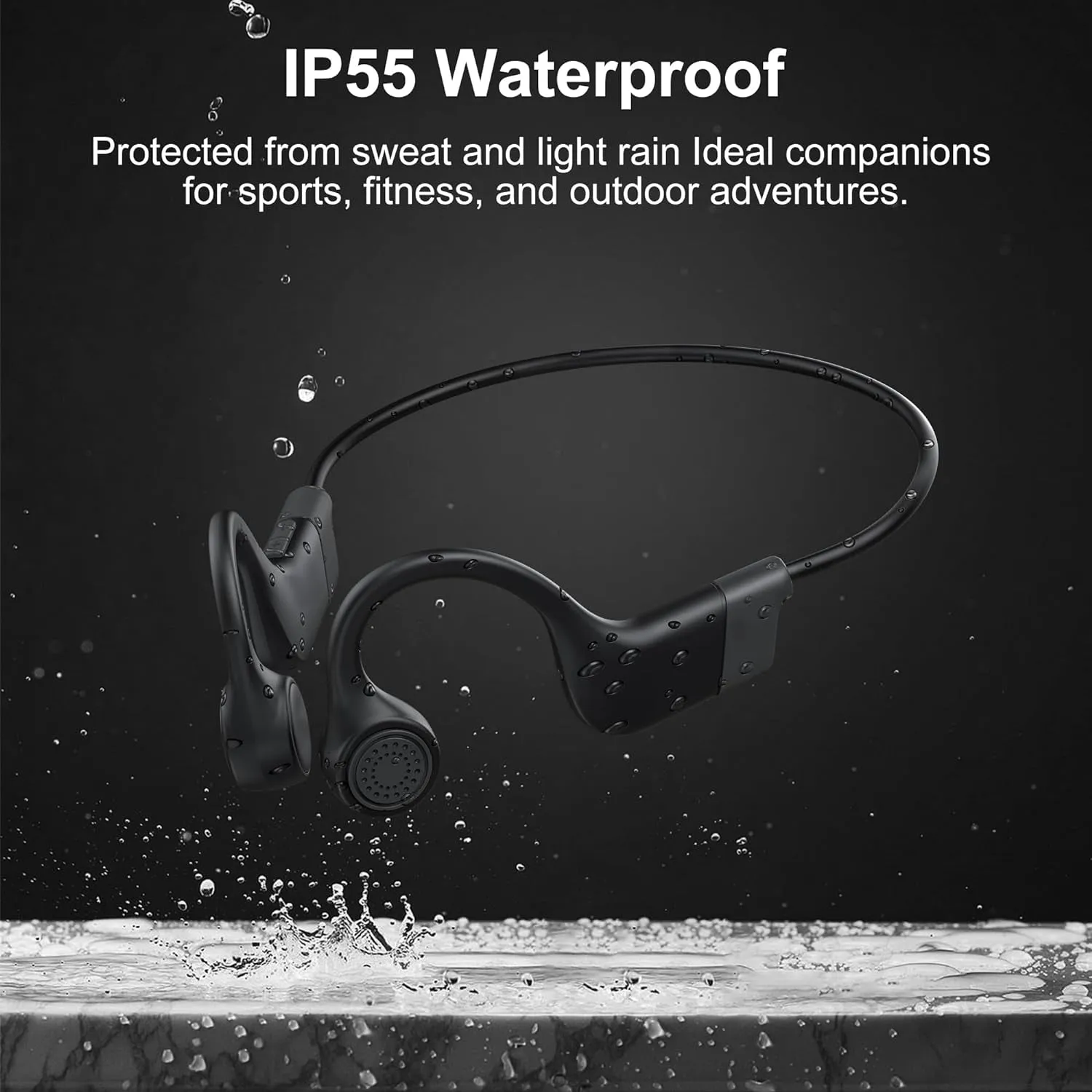 Bone Conduction Headphones,Open-Ear Bluetooth Wireless Sport Headphones,Waterproof Wireless Headphones with Built-in Mic for Sports,Workout, Running, Hiking, Cycling