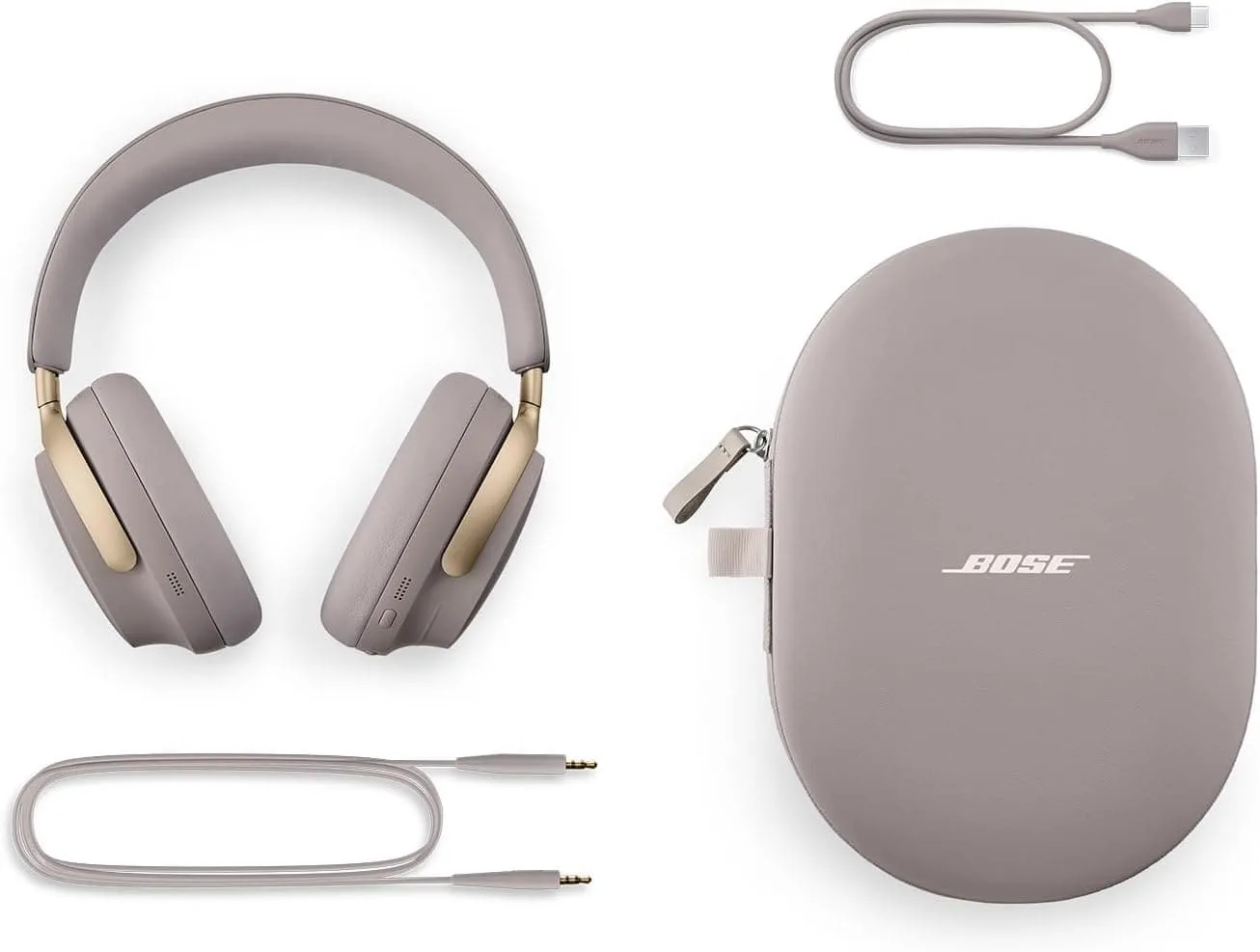 Bose QuietComfort Ultra Wireless Noise Cancelling Headphones with Spatial Audio, 24-Hour Battery, Mic - Sandstone (Limited Edition)