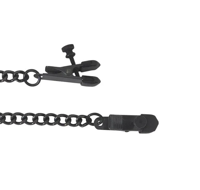 Broad Tip Clamp with Black Link Chain