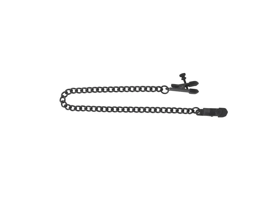 Broad Tip Clamp with Black Link Chain