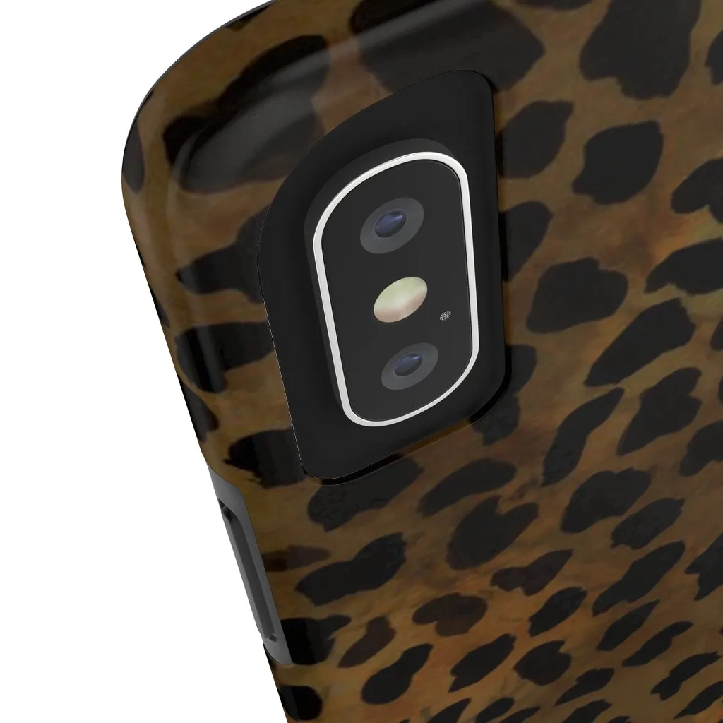 Brown Cheetah Animal Print Phone Case, Animal Print Case Mate Tough Phone Cases-Made in USA