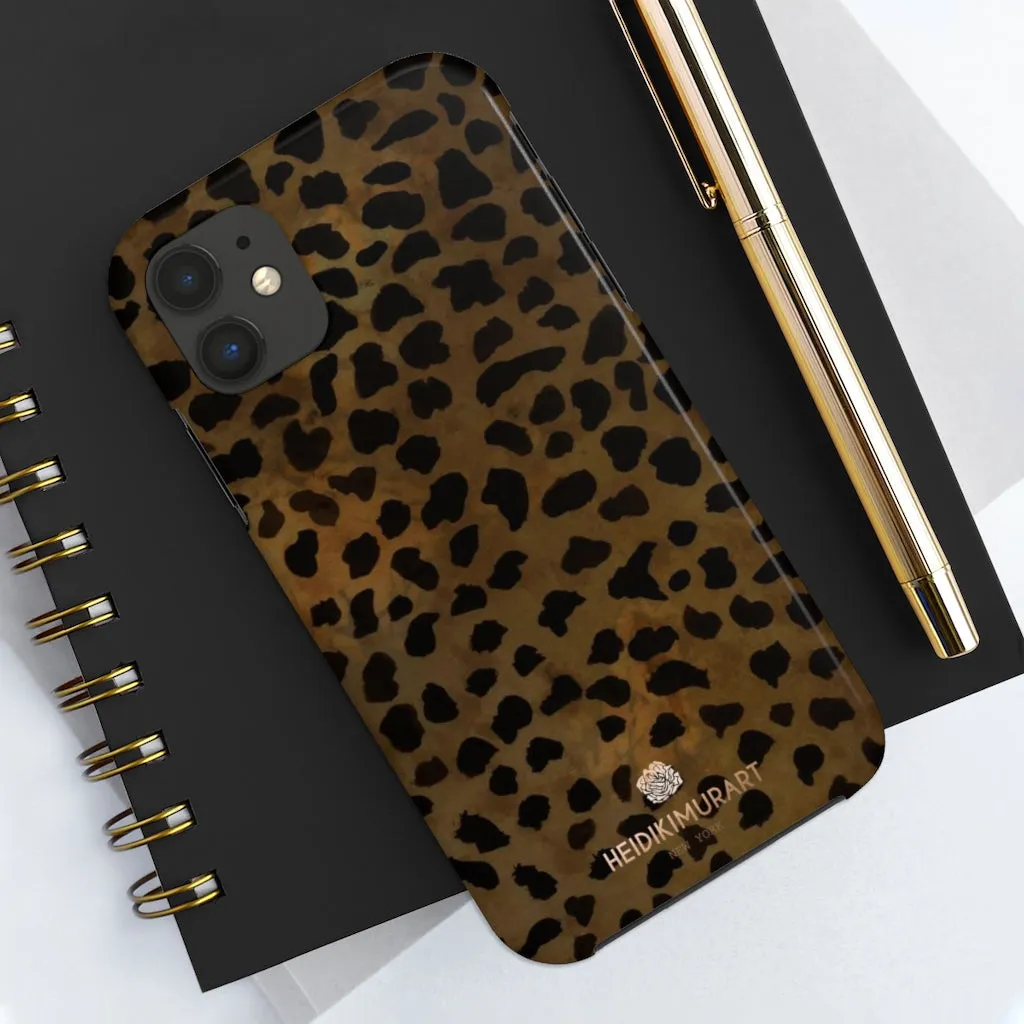 Brown Cheetah Animal Print Phone Case, Animal Print Case Mate Tough Phone Cases-Made in USA