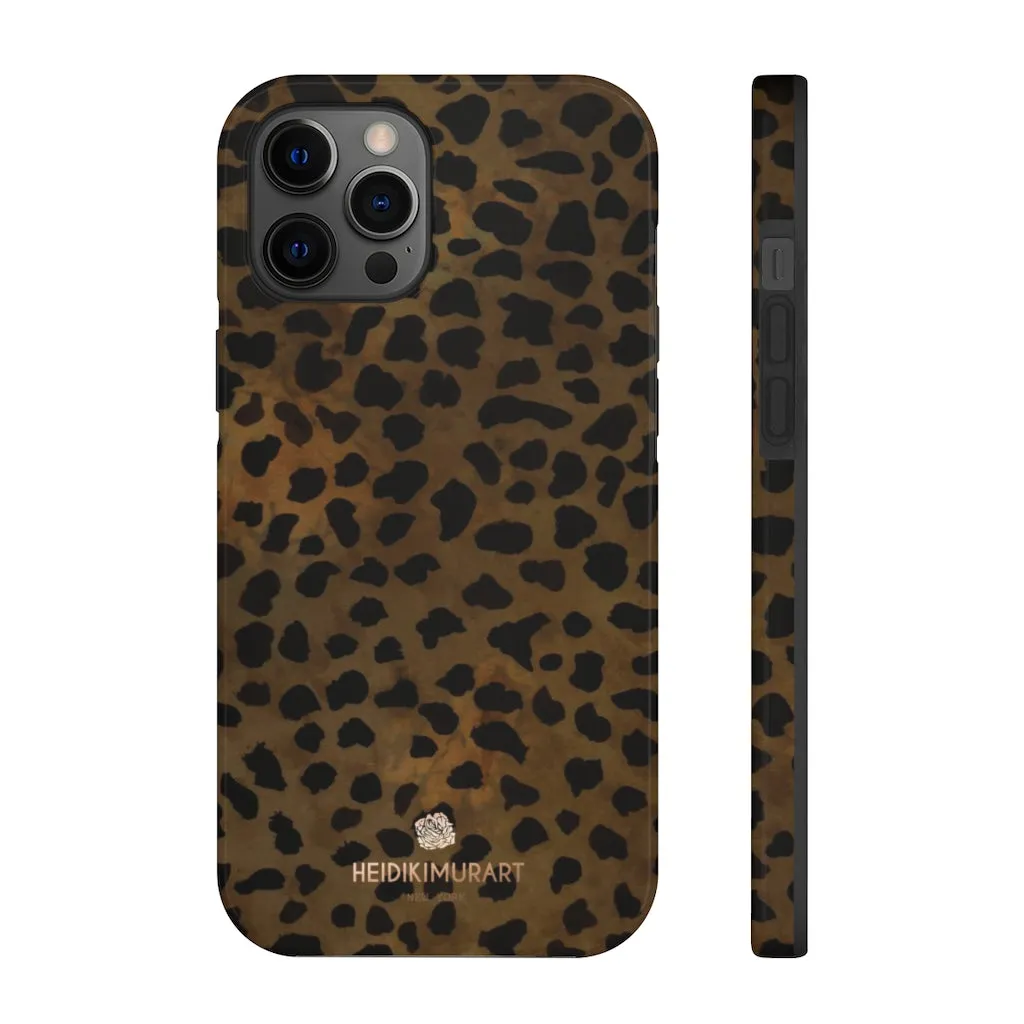 Brown Cheetah Animal Print Phone Case, Animal Print Case Mate Tough Phone Cases-Made in USA