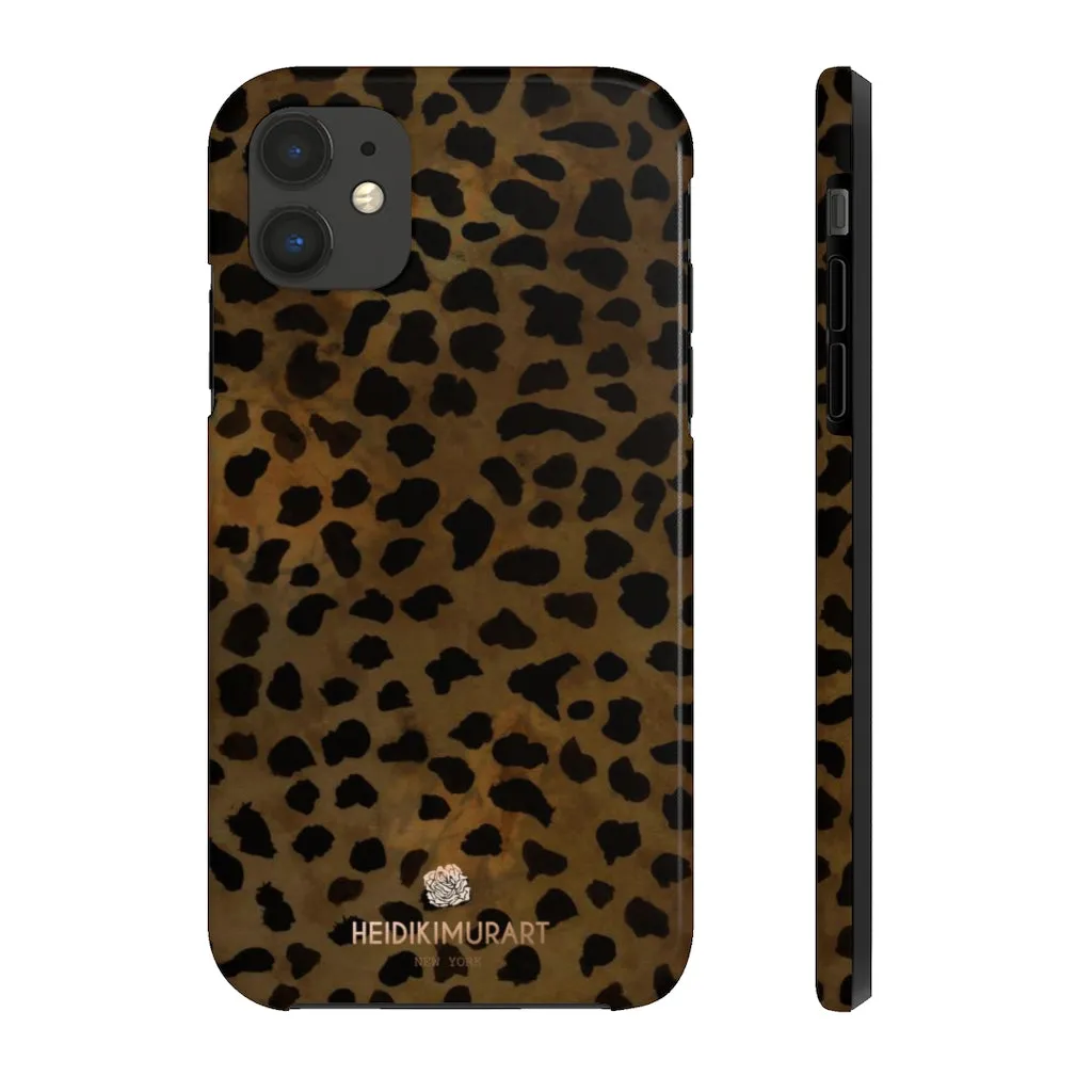 Brown Cheetah Animal Print Phone Case, Animal Print Case Mate Tough Phone Cases-Made in USA