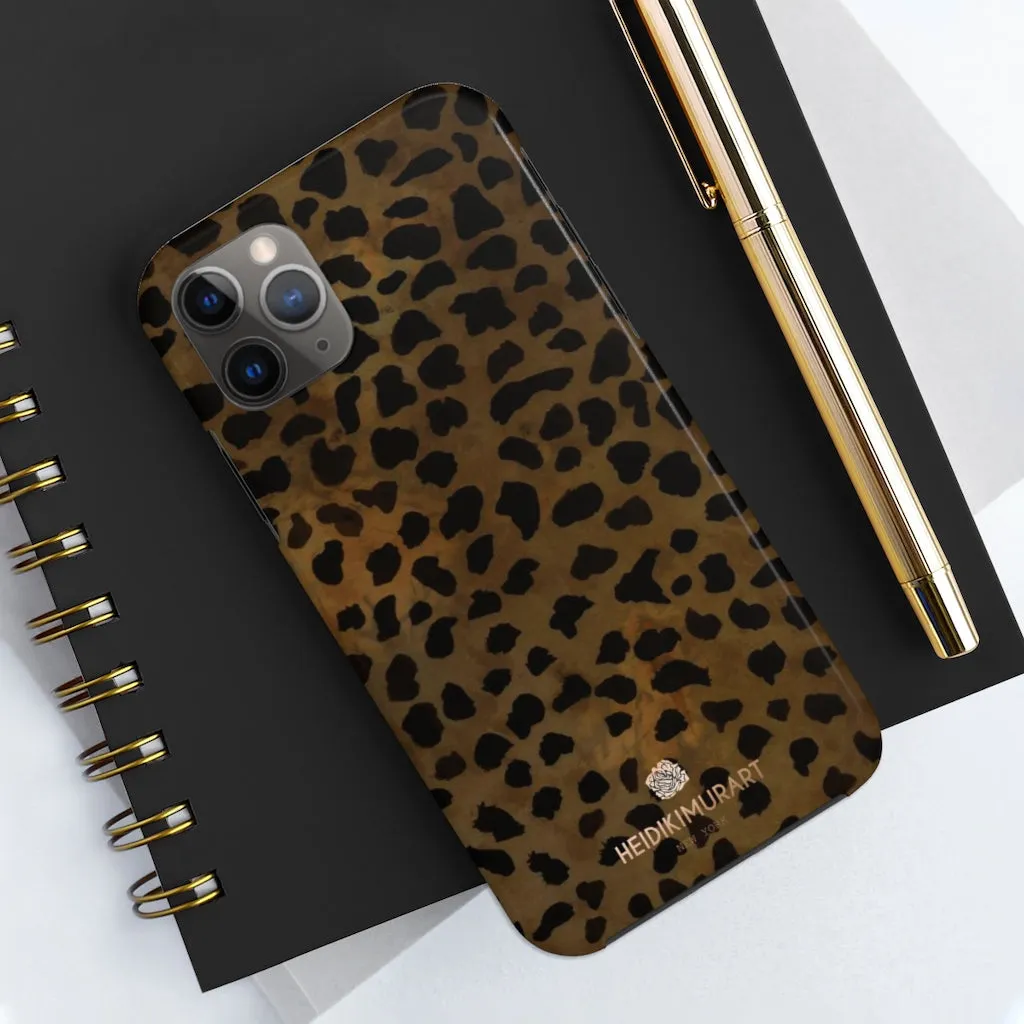 Brown Cheetah Animal Print Phone Case, Animal Print Case Mate Tough Phone Cases-Made in USA