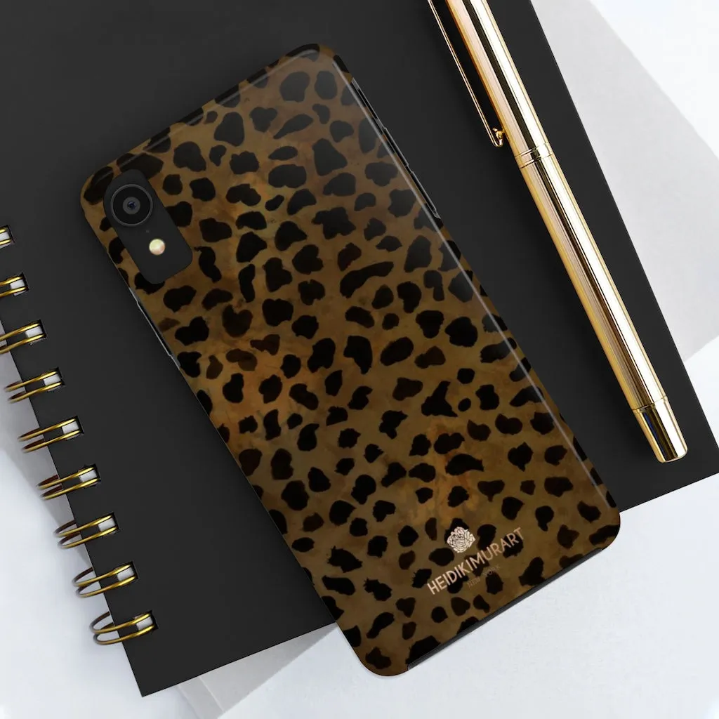 Brown Cheetah Animal Print Phone Case, Animal Print Case Mate Tough Phone Cases-Made in USA