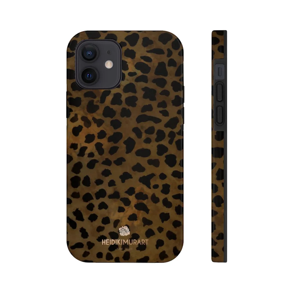 Brown Cheetah Animal Print Phone Case, Animal Print Case Mate Tough Phone Cases-Made in USA