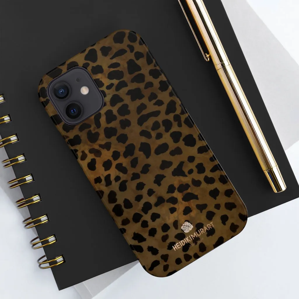 Brown Cheetah Animal Print Phone Case, Animal Print Case Mate Tough Phone Cases-Made in USA