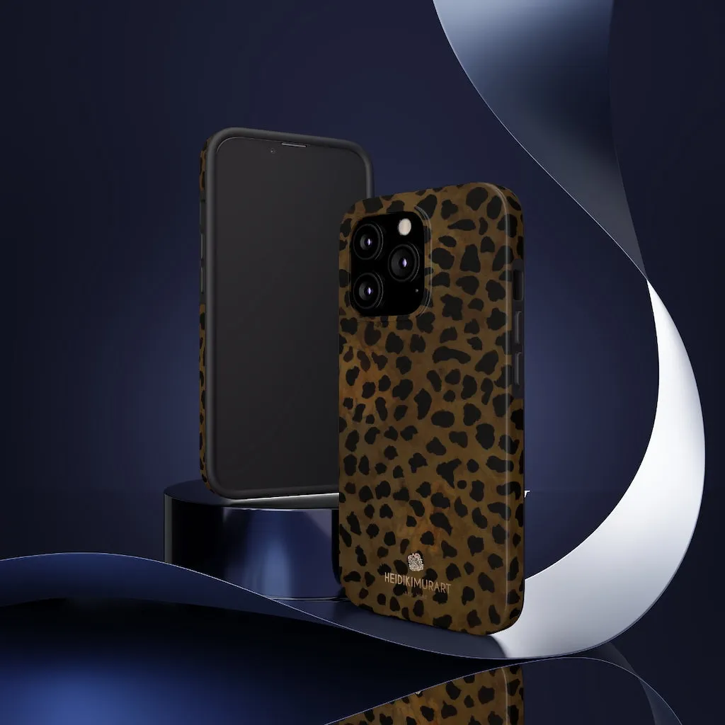 Brown Cheetah Animal Print Phone Case, Animal Print Case Mate Tough Phone Cases-Made in USA