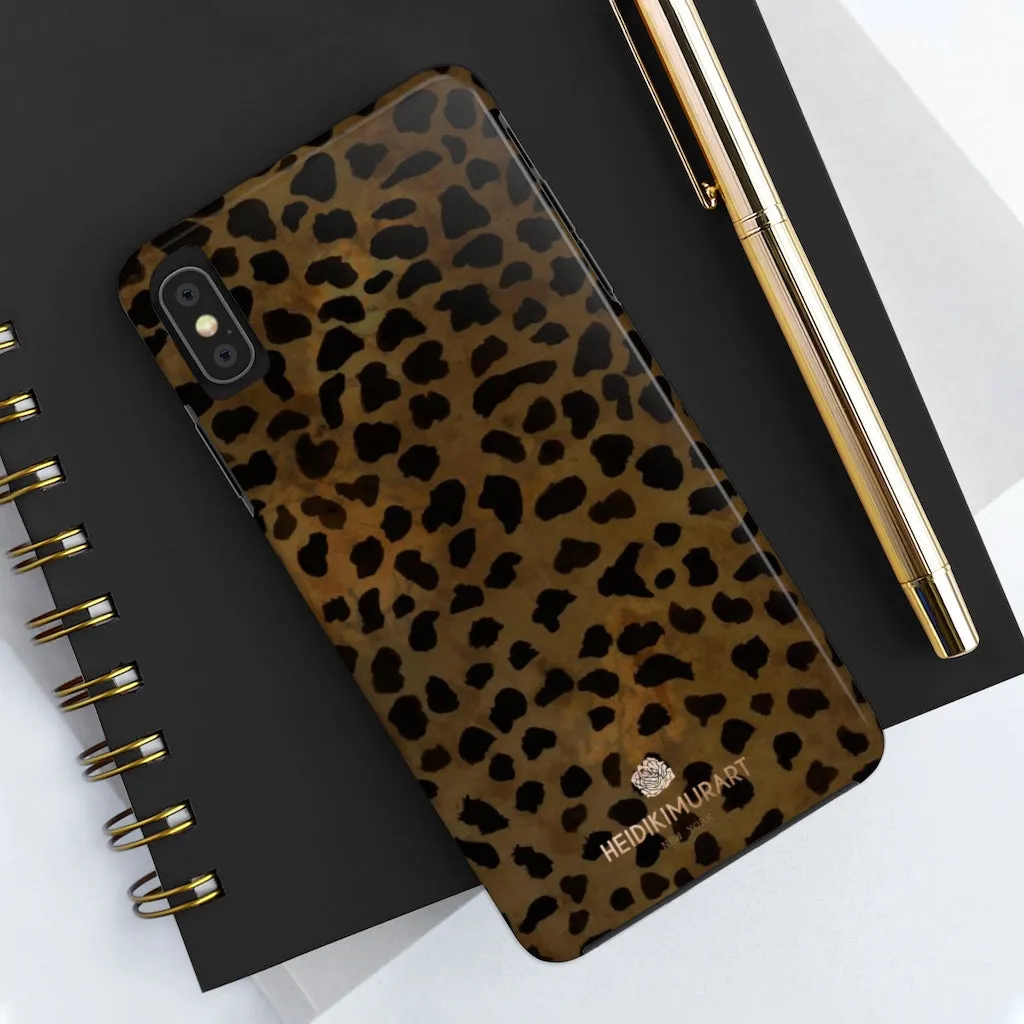 Brown Cheetah Animal Print Phone Case, Animal Print Case Mate Tough Phone Cases-Made in USA