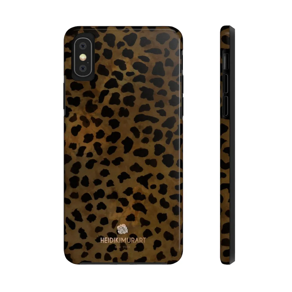 Brown Cheetah Animal Print Phone Case, Animal Print Case Mate Tough Phone Cases-Made in USA