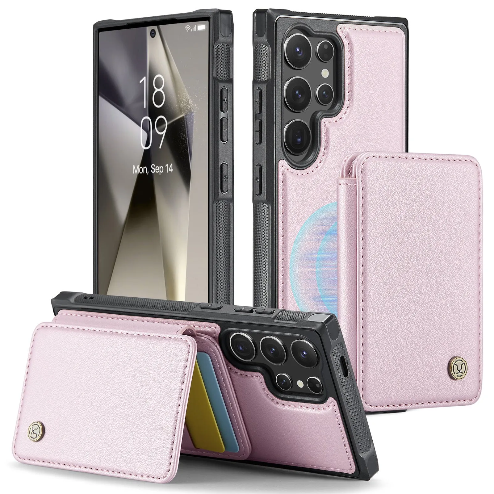 Business Style Detachable Wallet Holster Case With Magnetic Card Solt For Samsung Galaxy S24