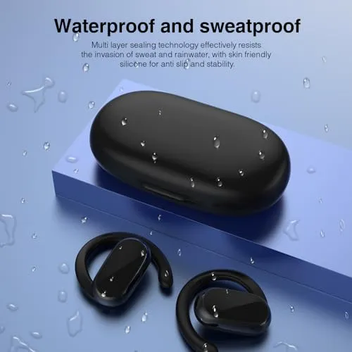 Butyoef Open Ear Headphones,360-Degree Panoramic Sound, DT4.0 Without Sound Loss,Air Conduction, 48H Range,LED Display,IPX7 Waterproof, Wireless Earbuds for Meeting, Driving,Traveling