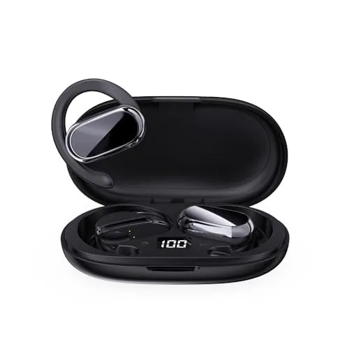 Butyoef Open Ear Headphones,360-Degree Panoramic Sound, DT4.0 Without Sound Loss,Air Conduction, 48H Range,LED Display,IPX7 Waterproof, Wireless Earbuds for Meeting, Driving,Traveling